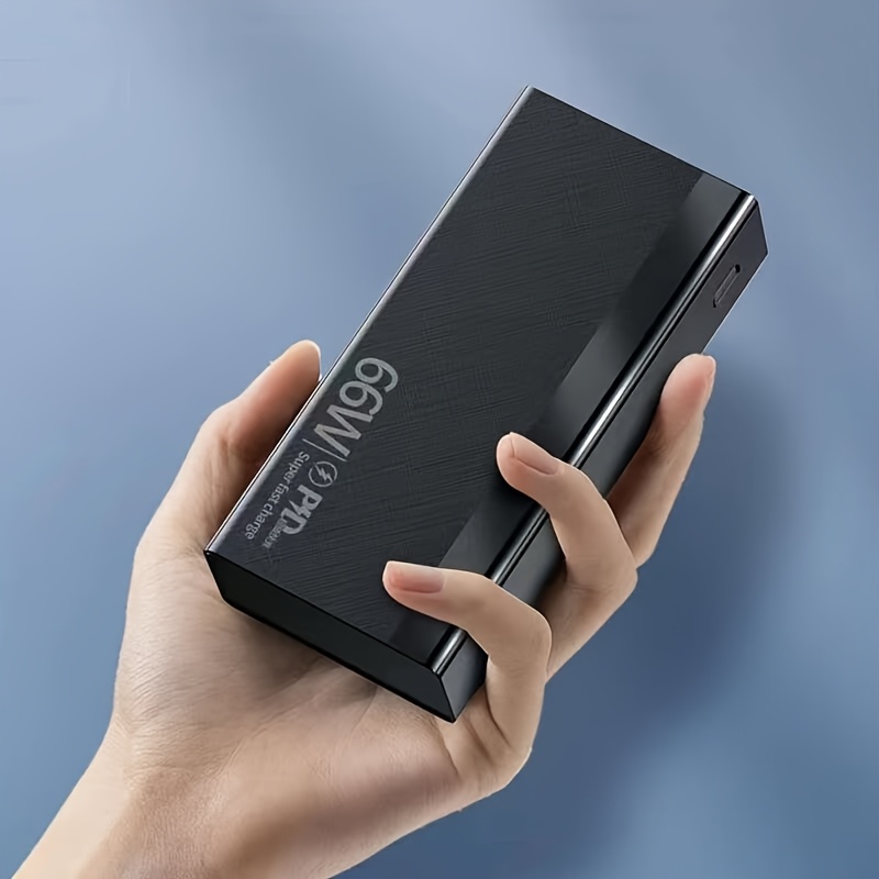 TEMU 66w 20000mah Power Bank Fast Charging Portable External Battery Pd 18w, Portable Charger, Source, Lightweight Charger, Sleek Power Bank,
