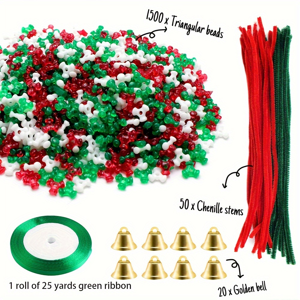 TEMU Approximately 1571pcs Christmas Holiday Decorations Diy Christmas Garland Weaving Belt Set