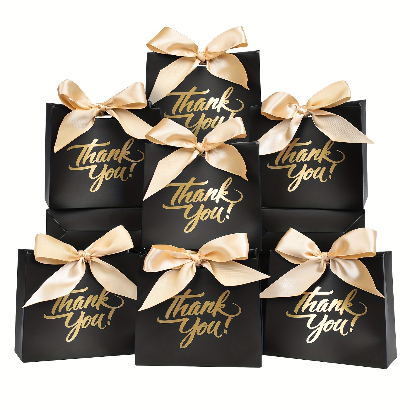 50pcs Small Thank You Gift Bags, 4.5*3.9*1.8inch Mini Party Favor Boxes Ideal For Birthdays, Weddings, And Bridesmaid Gifts, Christmas, Halloween