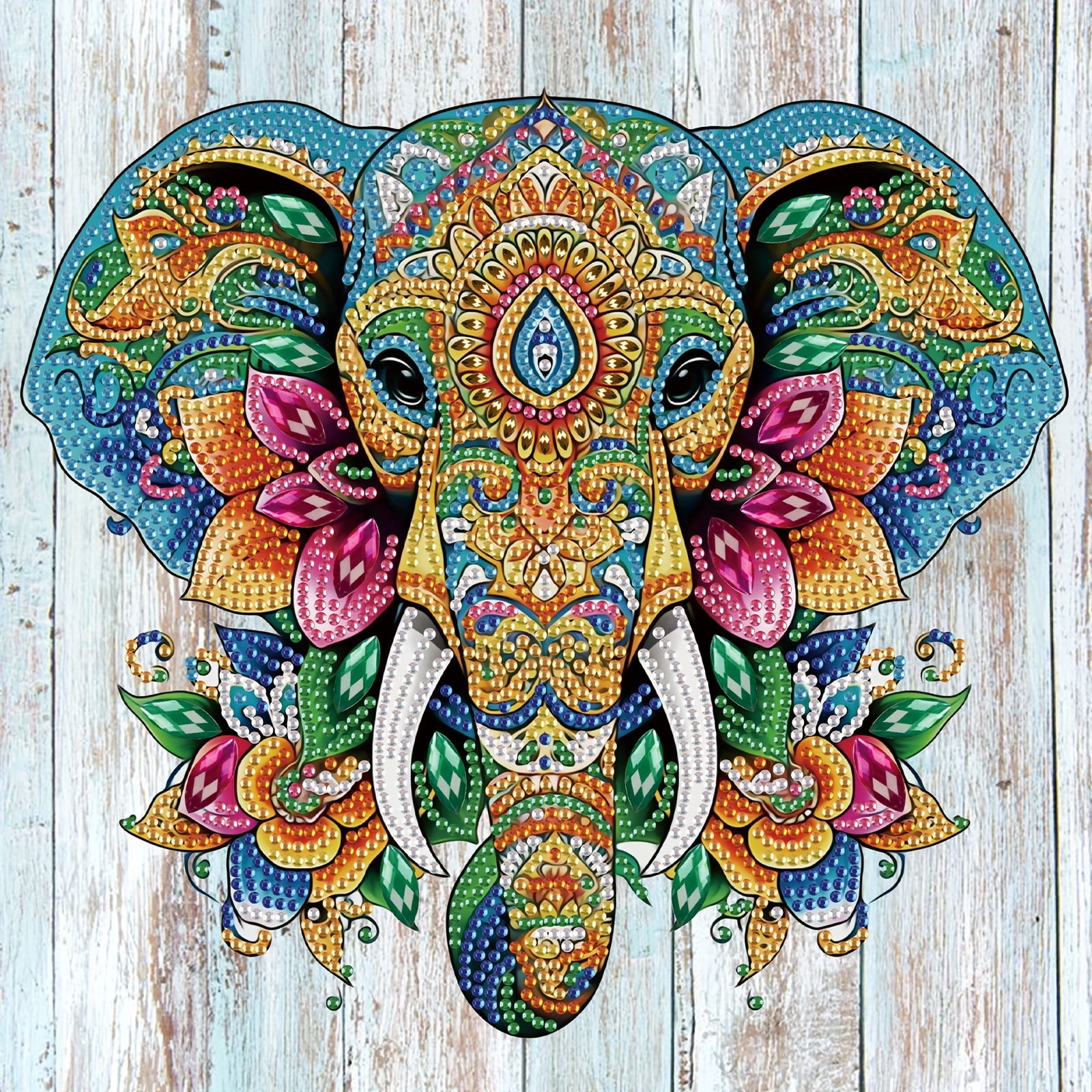 Image of Painting Kit, Elephant Shape 5d Partial Special Shape Diamond Painting Mosaic Crafts For Beginners, Adults, Used As A Gift For , , And , Perfect For Decorating The Walls Of Your Home And Office Area