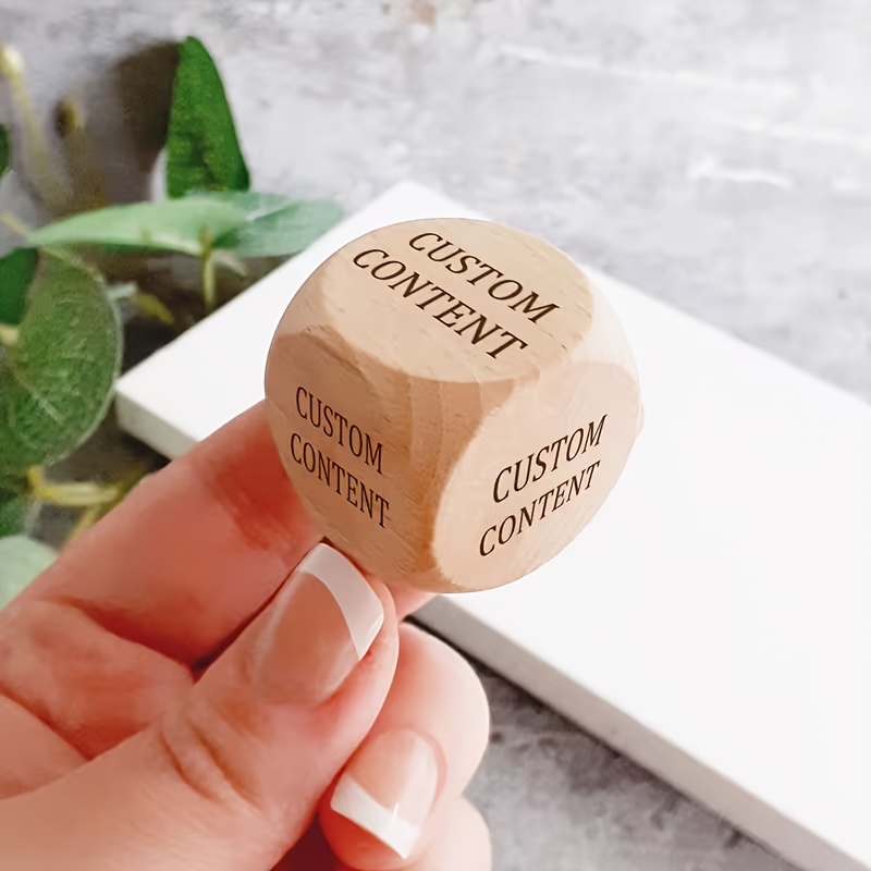 E-shop 1 personalisiertes Holz-Würfel, individuelle Entscheidungswürfel, DIY-Einzelwürfel, Entscheidungswürfel für Paare, Würfel für die heutige Wahl,