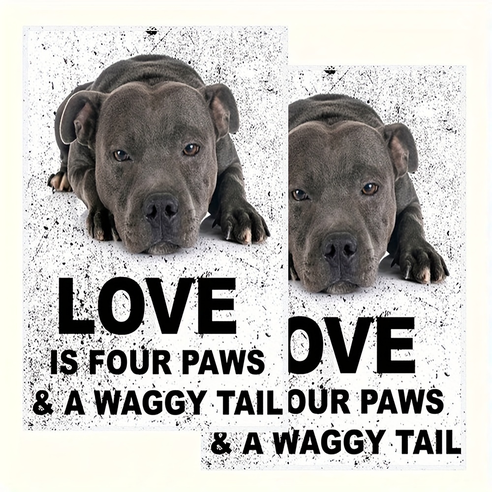 

2pcs Blue Staffordshire Bull Terrier Kitchen Towels - 16x24" Vintage Style, Fade-resistant Polyester Dishcloths Is Design - Home Decor, Housewarming Gifts & Kitchen Enthusiasts