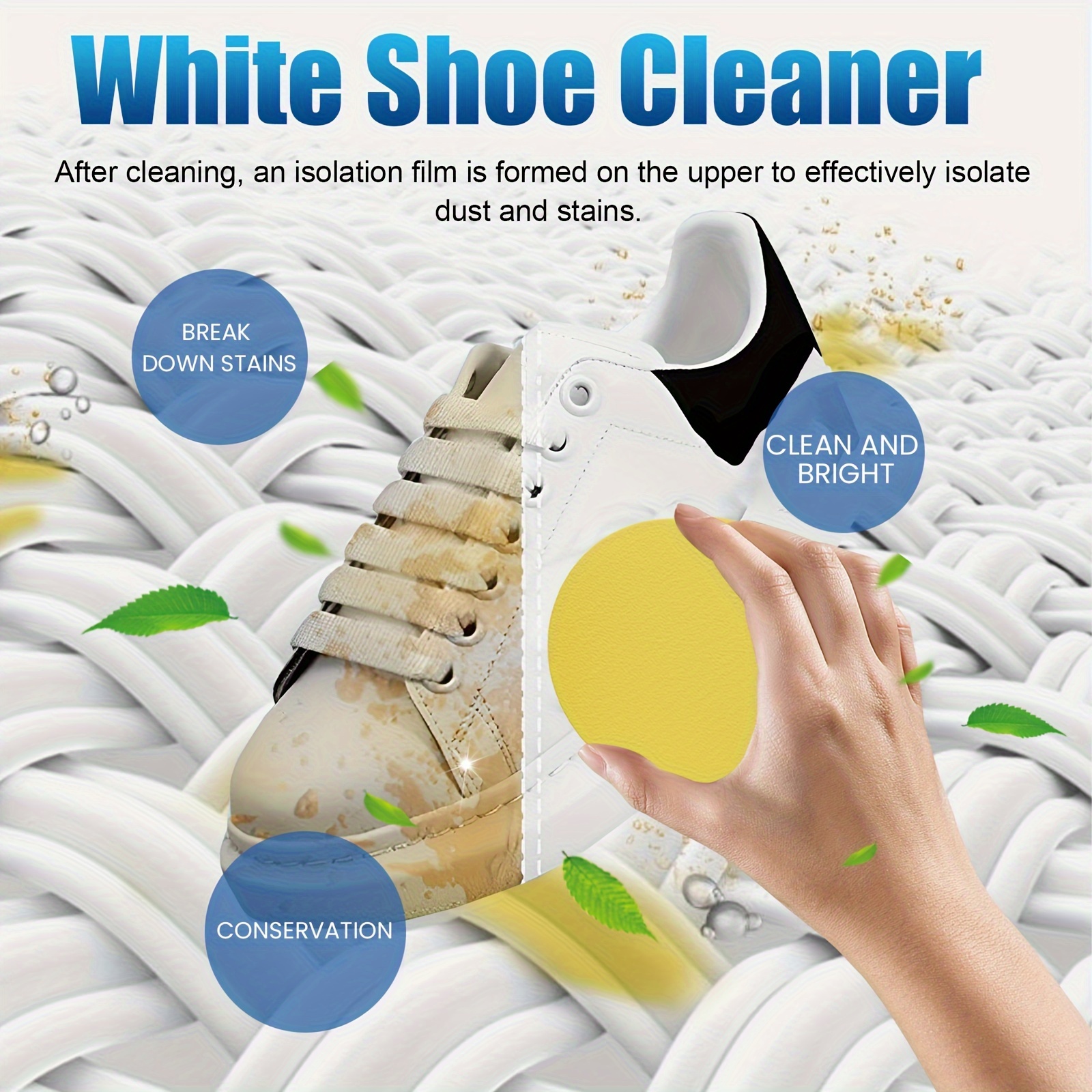 magic shoe cleaner cream with soft brush powerful stain remover for   leather fabric ideal for home use details 1