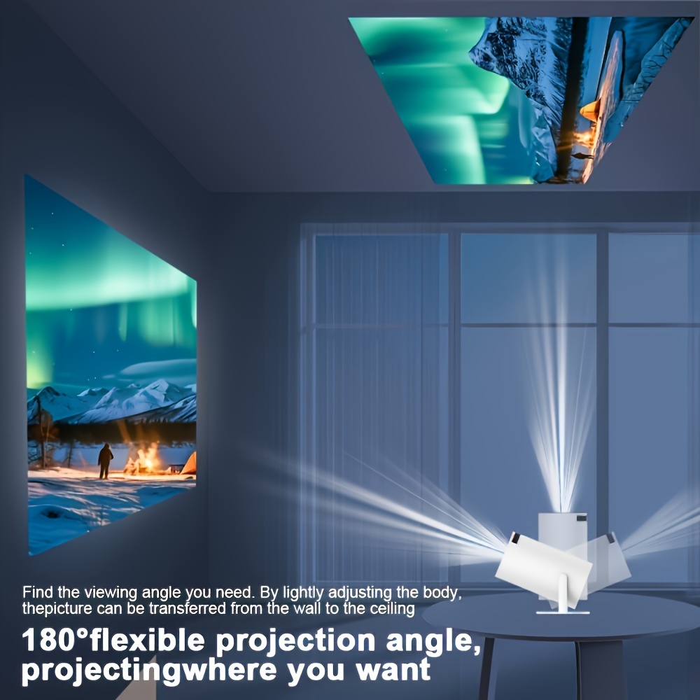 hy300  projector with android 11 260ansi hd 4k auto   wireless 5 0 uk plug portable home theater projector for sports gaming enthusiasts details 1