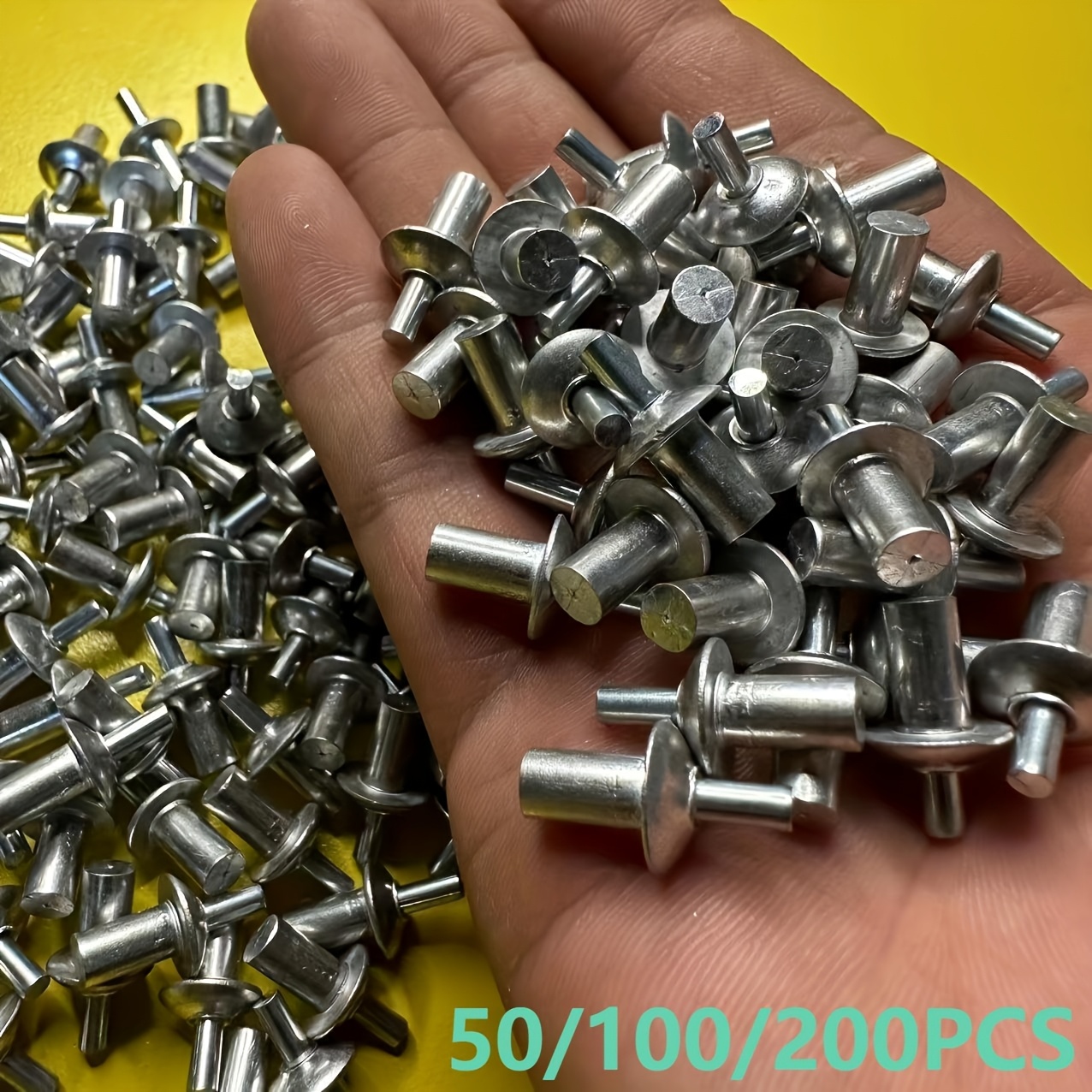 

Vbz 50//200pcs Aluminum Rivets, Polished Round Head, Hammer-in Type, Half Round Head Expansion Rivets For Diy Crafts And