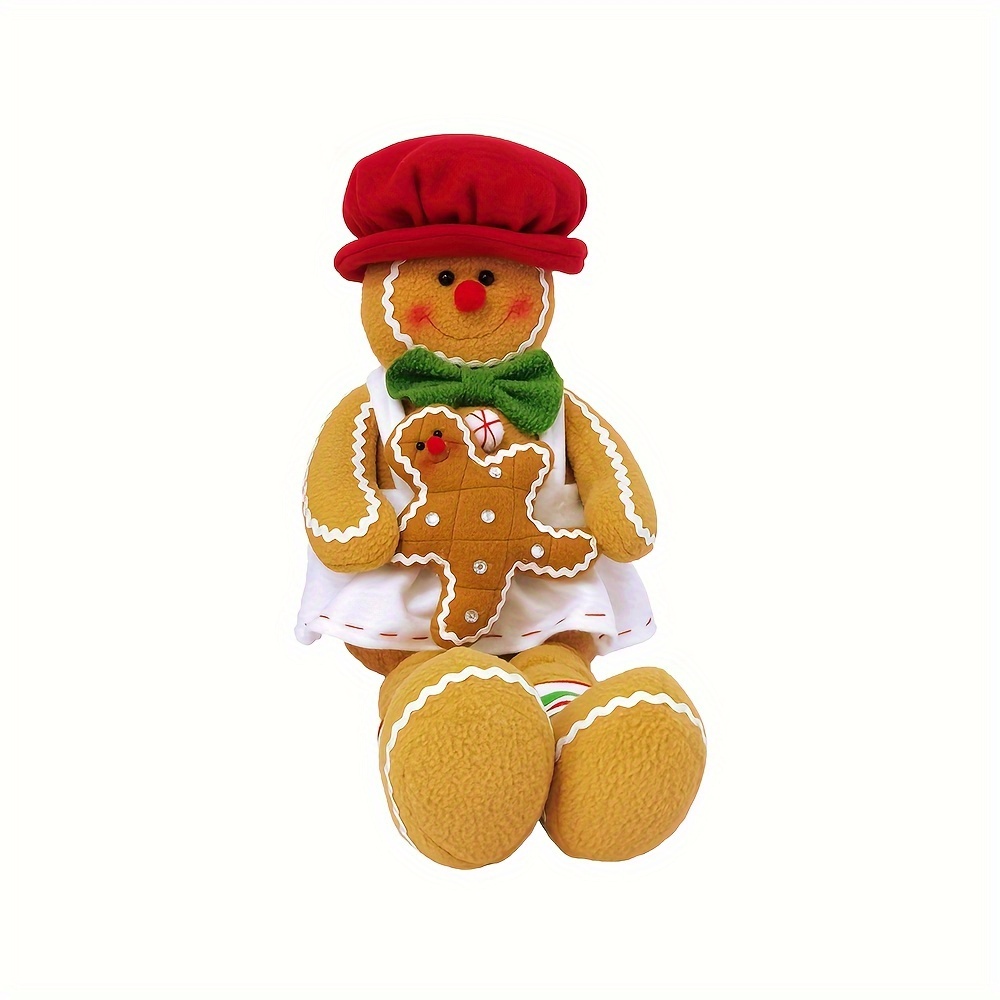 TEMU Gingerbread Plush, Christmas Gingerbread Doll, Decorative Gingerbread, Gingerbread Decor Plush, Holiday Gingerbread Decoration, Gingerbread