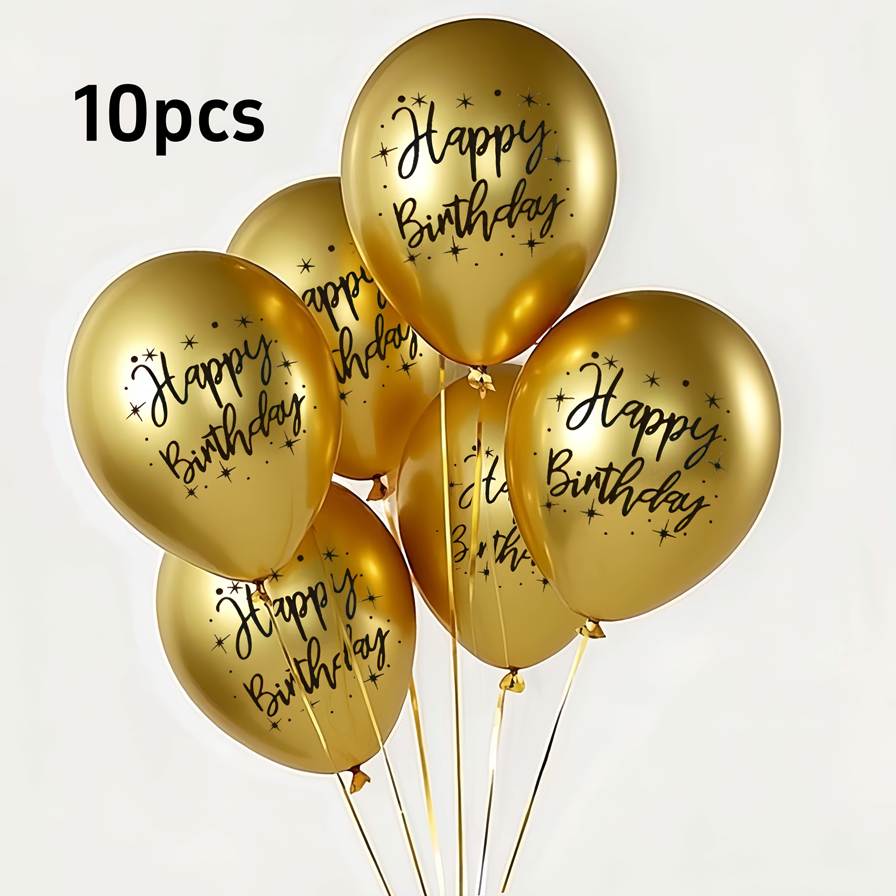 TEMU Metallic Balloons Suitable For Birthday Party Decorations, Showers, & - Shiny Helium-ready Round Balloons For &, Party Supplies