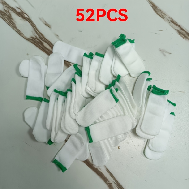 TEMU 52pcs Of Nylon Finger Cots, Fingertip Protection Covers To Prevent Finger Abrasion, Breathable And Wear-resistant Industrial Protective Finger