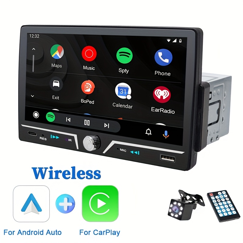 item picture carplay and   auto multimedia player 1pc car portable 7 inch car   screen audio receiver with audio car radio receiver for car wireless reversing camera steering wheel controller radio reception   with physical buttons