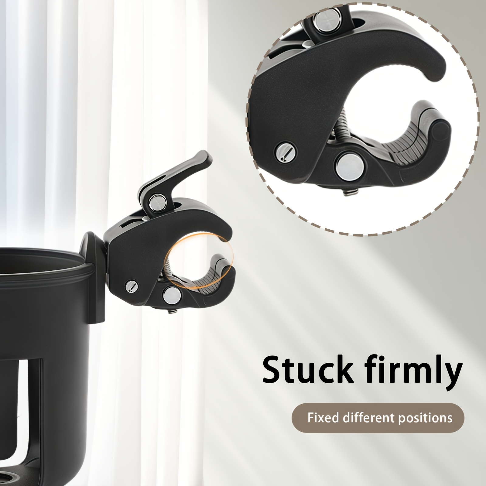 Adjustable Angle Stroller Cup Holder, Fits Bottles & Phones