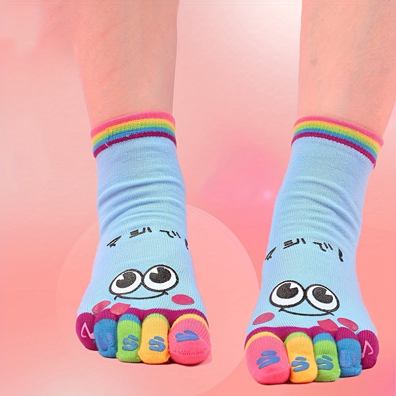 E-shop 1 Paar bunte Damensocken mit fünf Zehen für Indoor-Aktivitäten