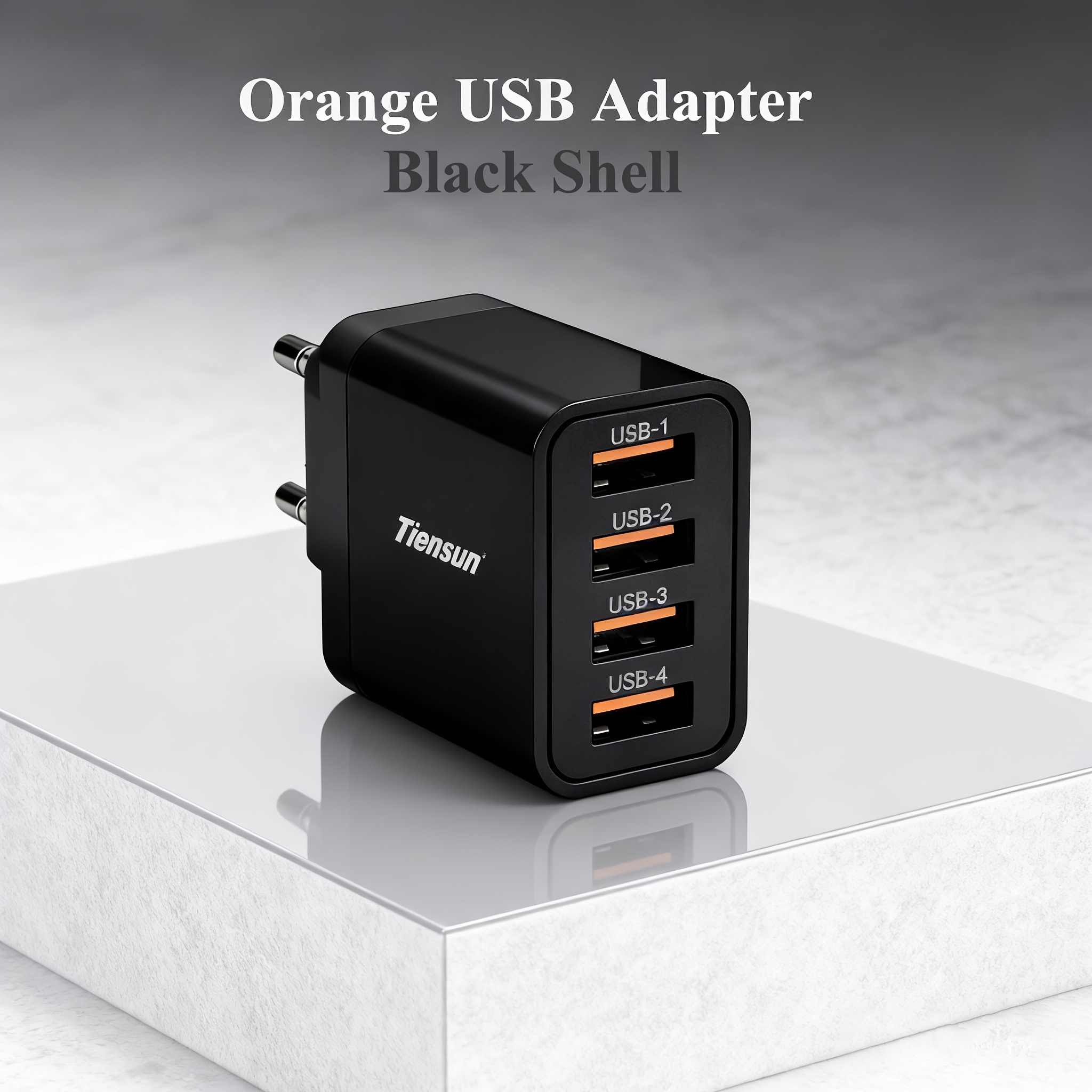 Image of 4-port Usb-a Output Power Adapter, 1 Pack European Standard Plug, 4-in-1 Multifunctional Charger, Usb Charging Block