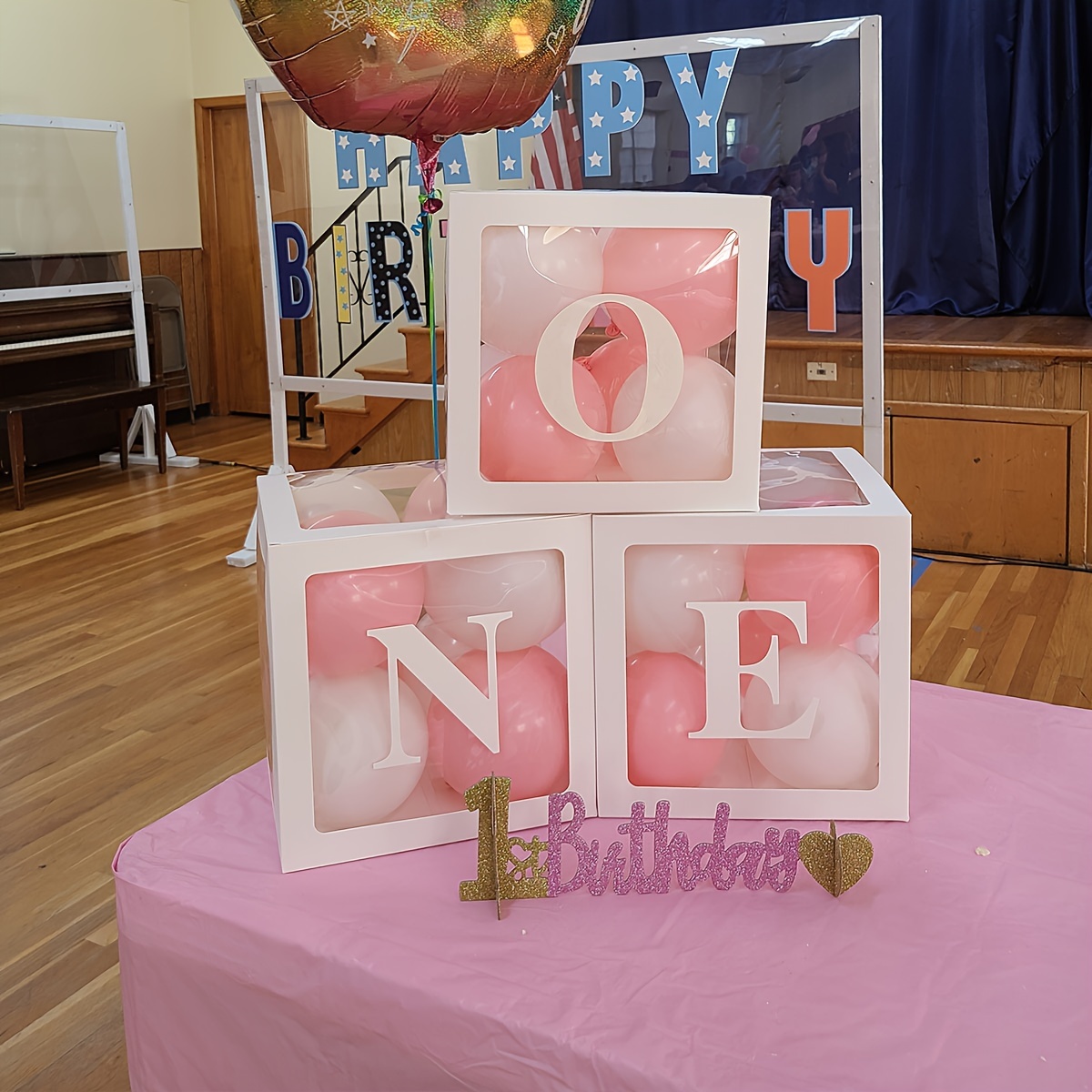 

Transparent Party Boxes: Gender Reveal, Graduation, And Birthday Celebrations - Includes 1 Set Of 'one' Letters