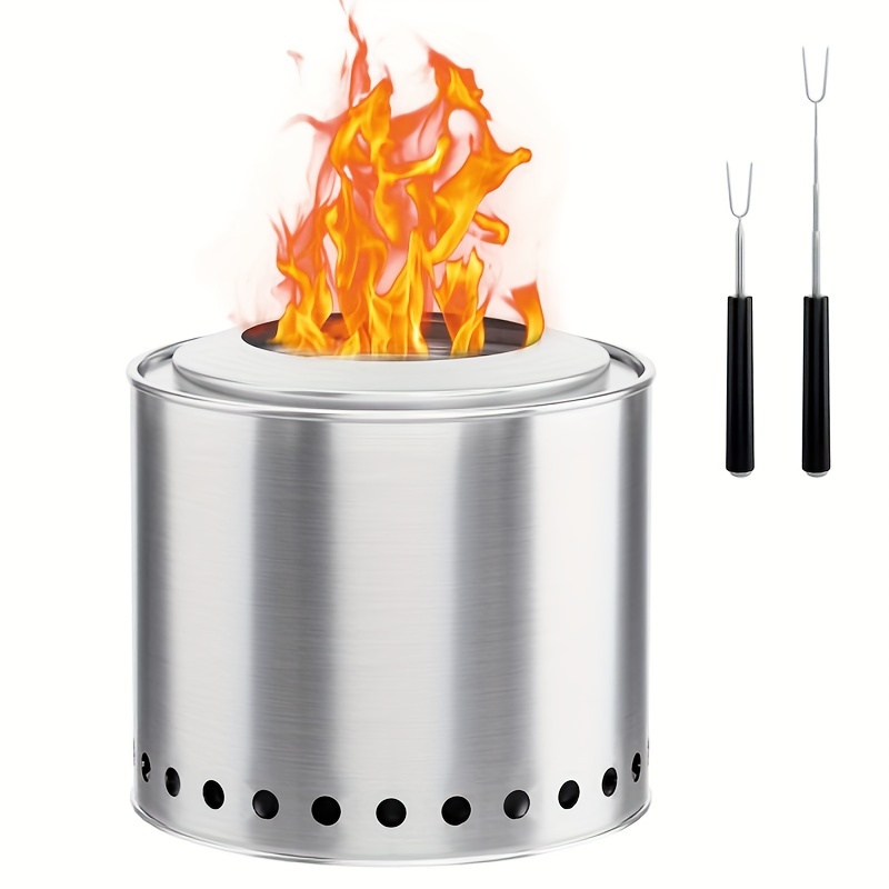 1pc Stainless Steel Portable Fire Pit, Portable Outdoor Stove ...