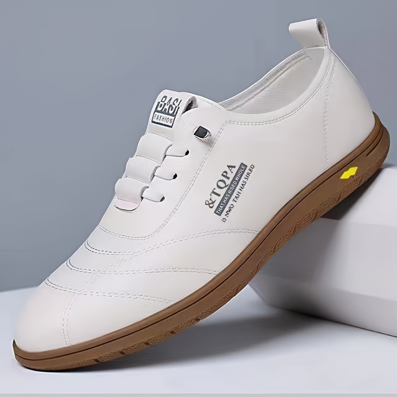 1 Pair of Men's Fashionable Lace-up Sneakers, Men's Dress Shoes with Letter Print, Men's Flat Shoes Suitable for All Seasons, Ideal for Daily and Casual Occasions