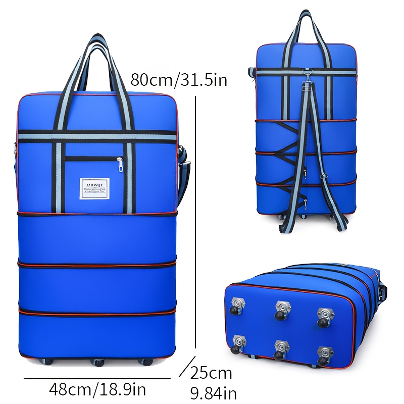Oversized Expandable Rolling Duffle Bag - Collapsible Checked Luggage For Air Travel And Relocation
