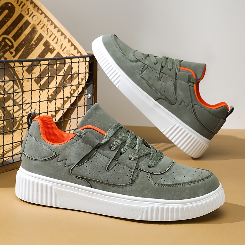Zapatillas Ligeras y Transpirables para Hombre con Suela Acolchada de EVA y Parte Superior Sintética - Calzado Casual de Calle con Cordones, Ideal para Correr, Caminar, Tenis - Calzado Deportivo Minimalista de Punta Redonda para Atuendos Informales (Todo el Año)