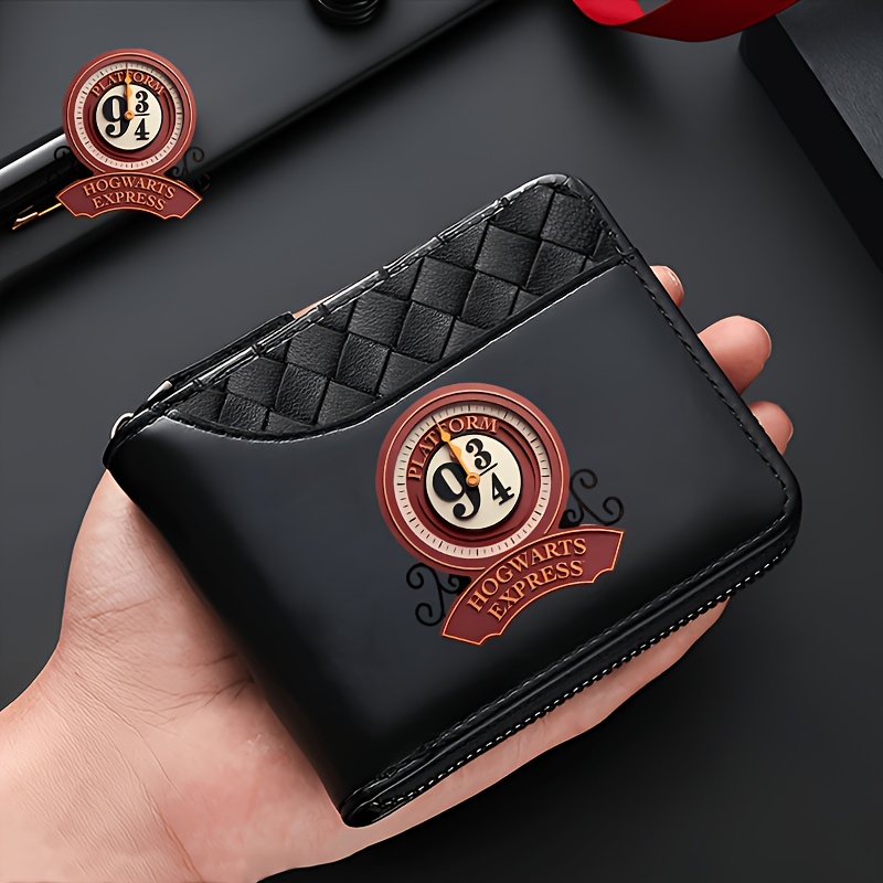TEMU 1pc Warner Harry Potter Classic Solid Color Men's Wallet, Mature Business Travel Wallet For Men, Large Capacity With Id And Bill Compartments