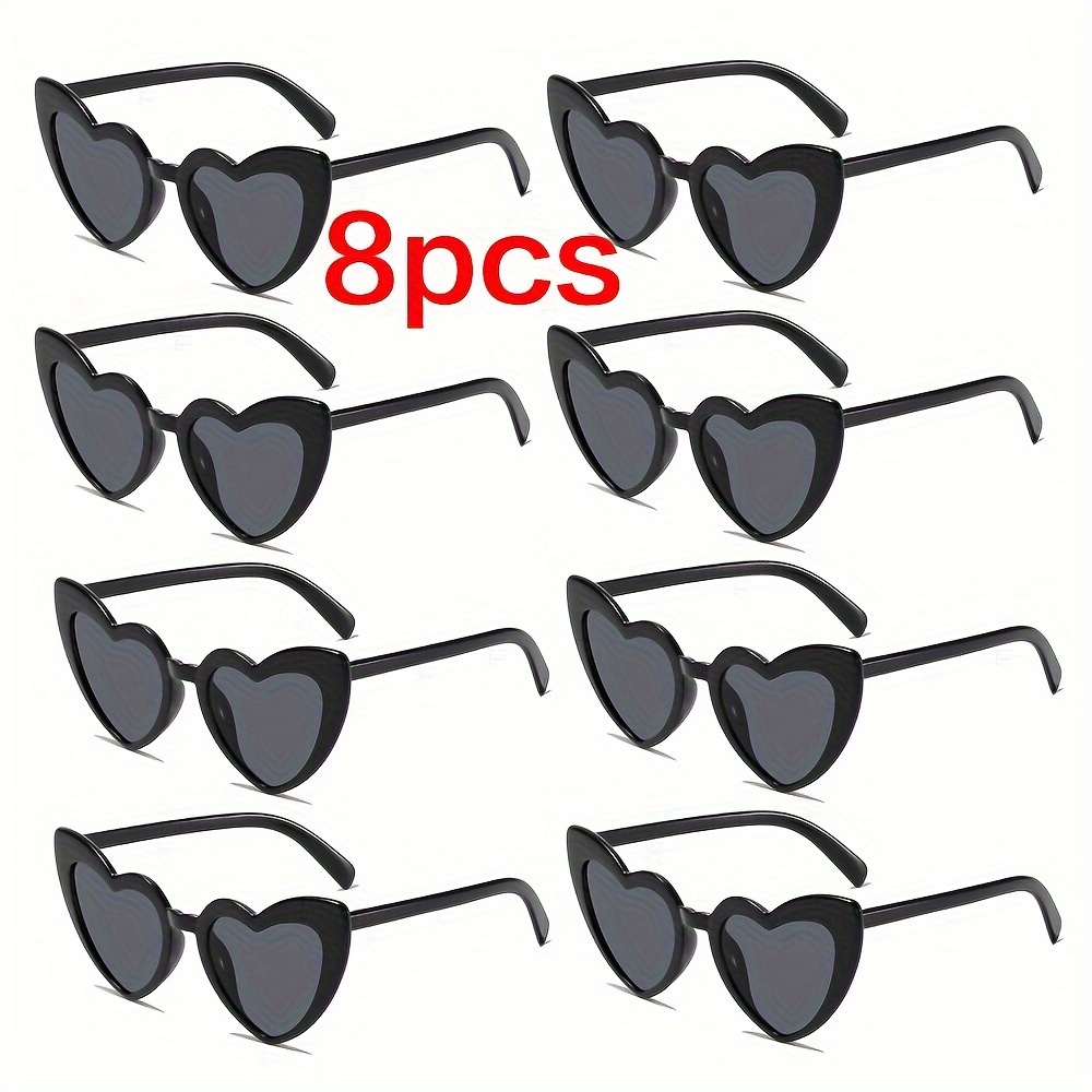 

8pcs Heart Fashion Glasses For Men And Women Funny Decorative For Wedding Party, Prom, Travel, Club