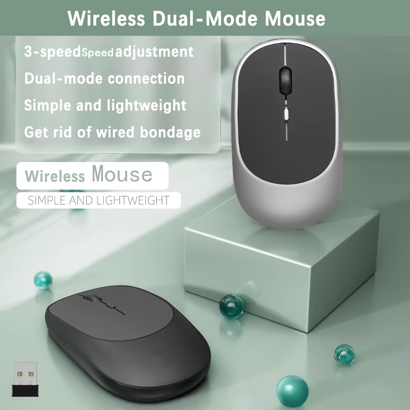 2.4g&bt wireless   mouse portable rechargeable wireless computer mouse ergonomic office mice for macbook pc computer notebook tablet laptop accessories Product details 0