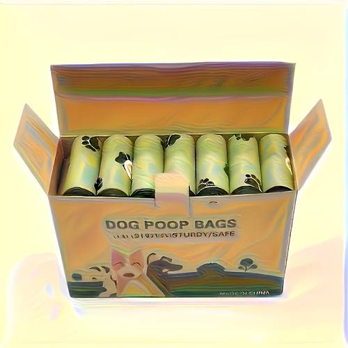 30 bags and 15 bags per roll heavy duty leakproof bags with cute paw print design durable polyethylene tear resistant easy with trash cans dispensers for dogs cats