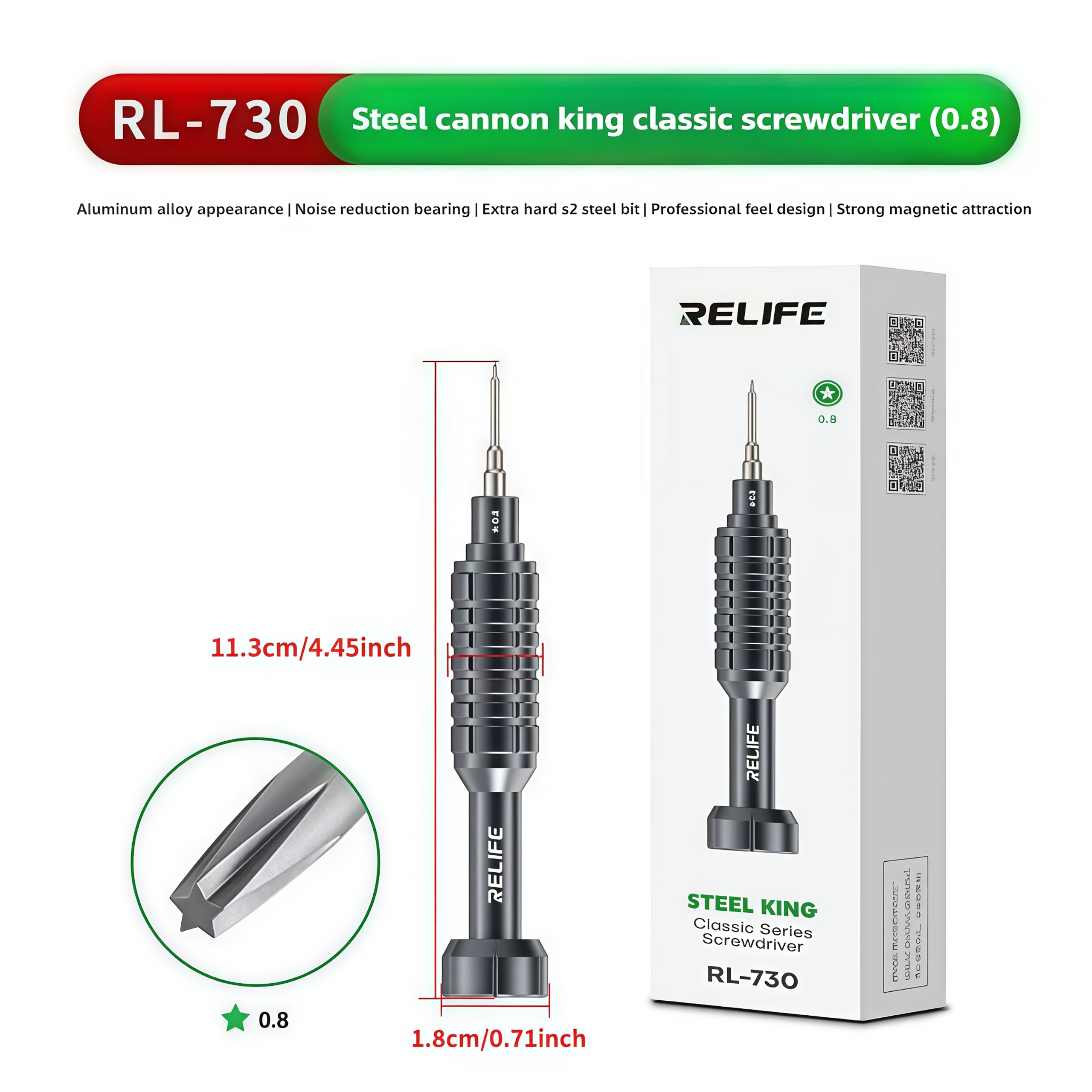 TEMU Rl-730 Maintenance Tool Steel Cannon King Screwdriver, Corrosion-resistant, Powerful Noise Reduction, Magnetic Screwdriver, Professional Design,