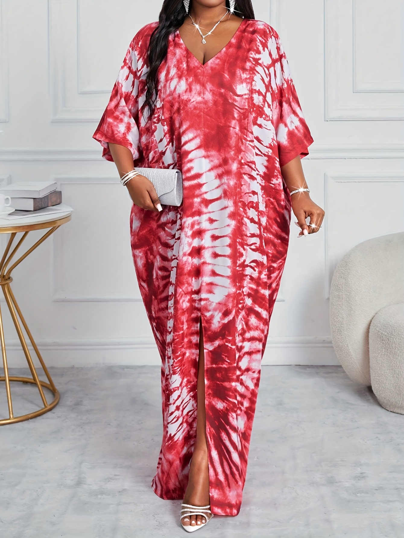 plus size womens elegant plus size maxi dress flowy brown - Temu