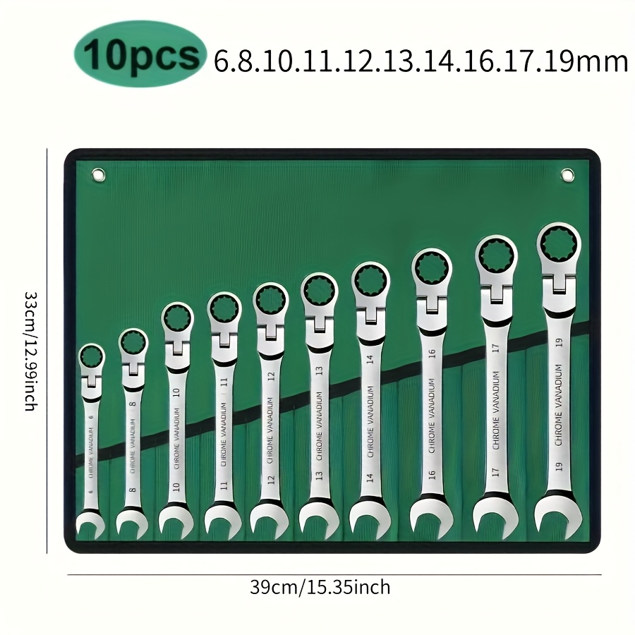 Image of A Practical Ratchet Wrench Set Made Of Chrome Vanadium Steel With A Mirror End For Rust Resistance. Lightweight And For , Making It An Essential Kit For Home