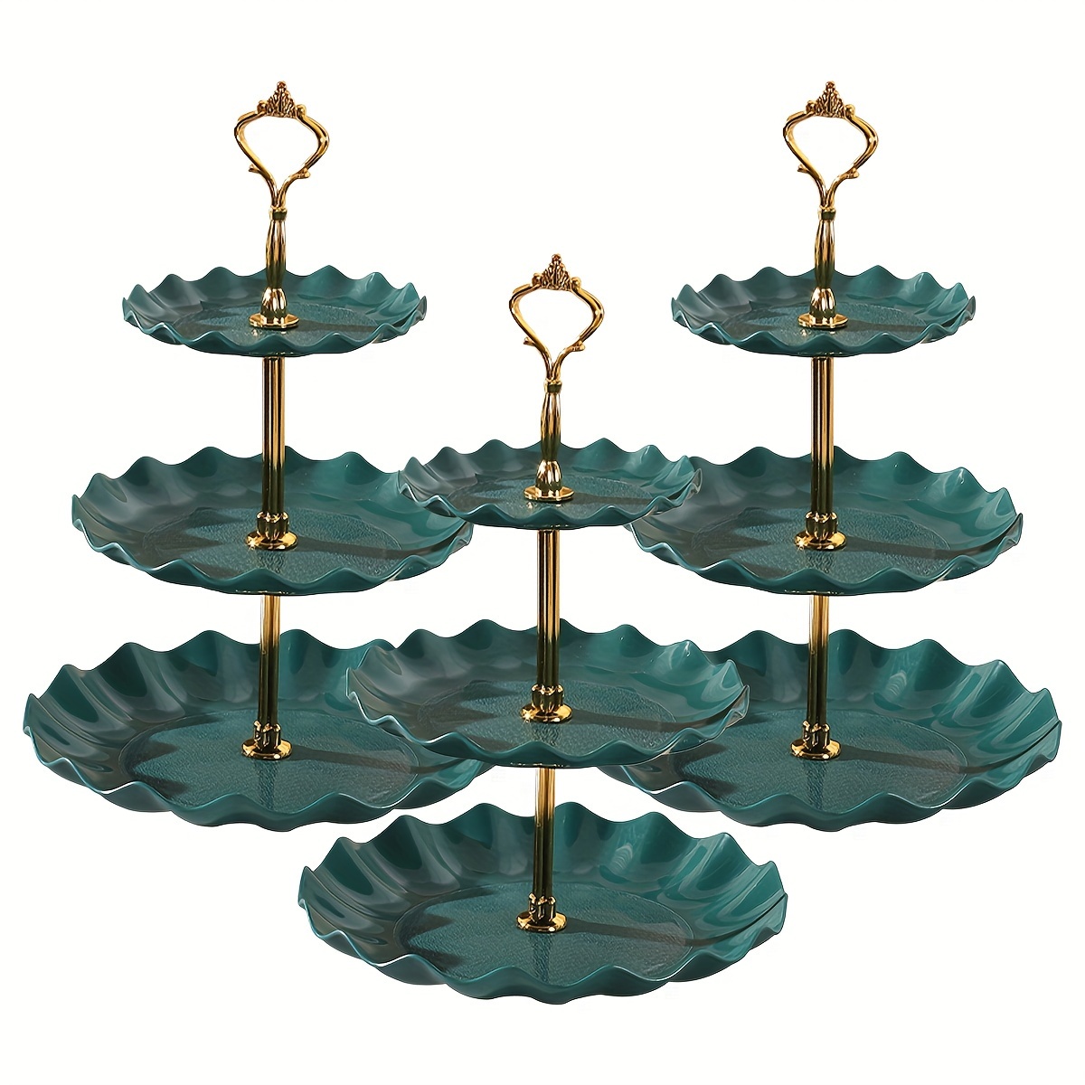 BetterJonny Set 6 Supporti Per Alzata Torte A 3 Livelli – Oro E Argento Per Matrimoni E Feste