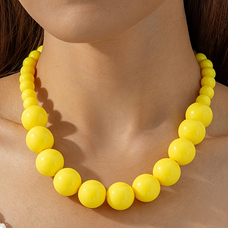 E-shop Eine einfache und elegante Acryl-Perlen-Choker-Halskette, verstellbar und für Frauen, geeignet für Partys und den täglichen Gebrauch, was sie zu