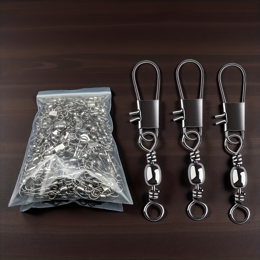 TEMU Jsfun 100pcs Connectors Figure-8 Ring Safety Rotating Connector 100pcs Per Bag With Safety Connector Fishing Rolling Swivel Outdoor Fishing
