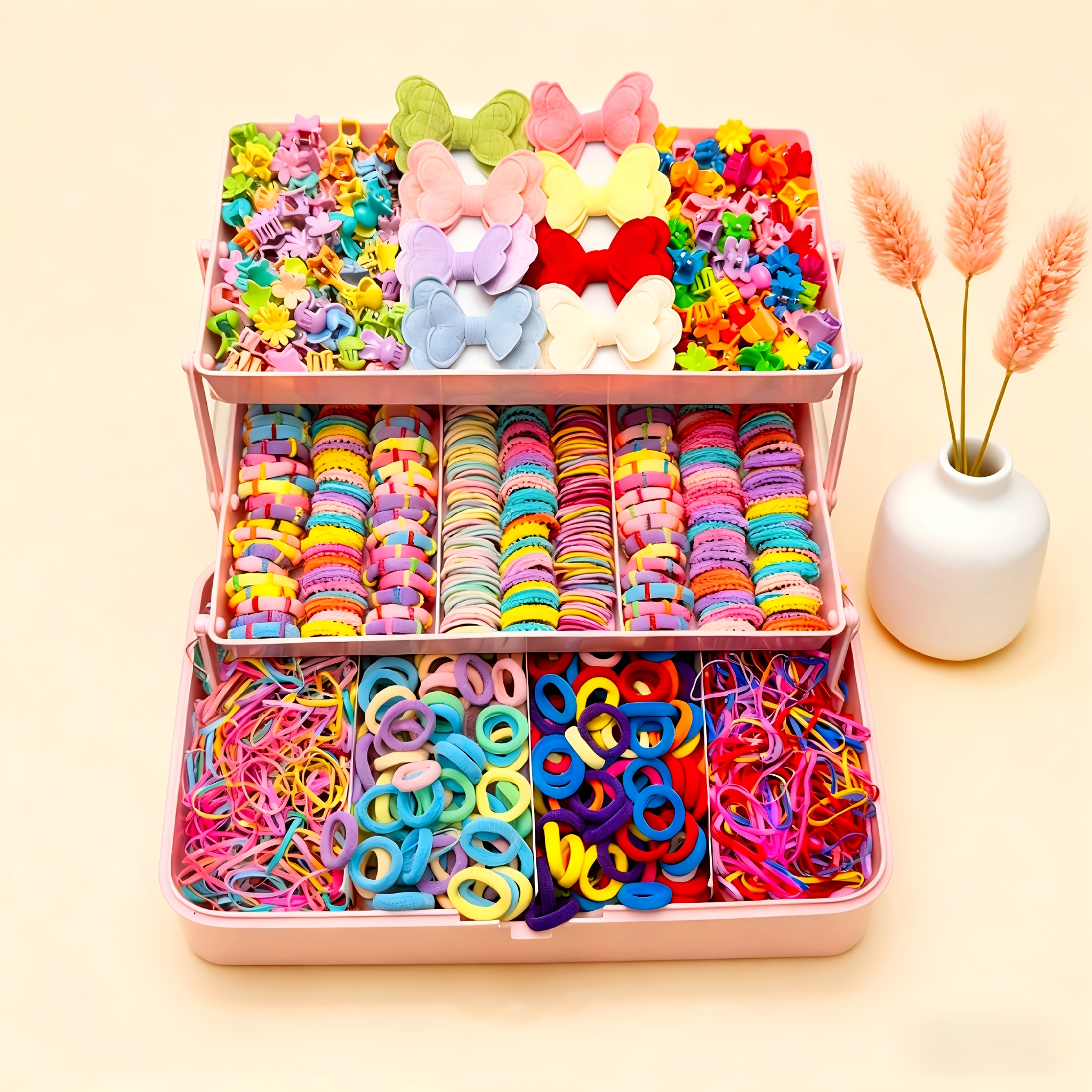 Cuhair Haargummis – 20 Stück, Elastisch, Mit Blumen- & Cartoon-Motiven, Für Kinder & Babys, Orange