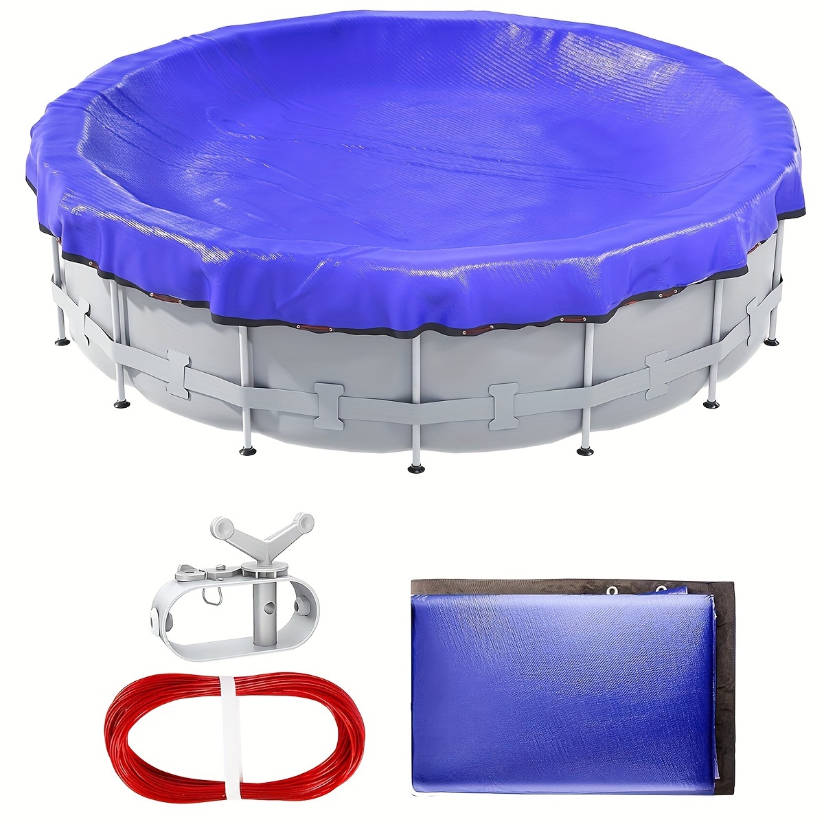 

Cover 15ft/18ft/21ft/ Above Ground - 24 Foot, 4 Foot Extra 420d Round With Winch And Cable