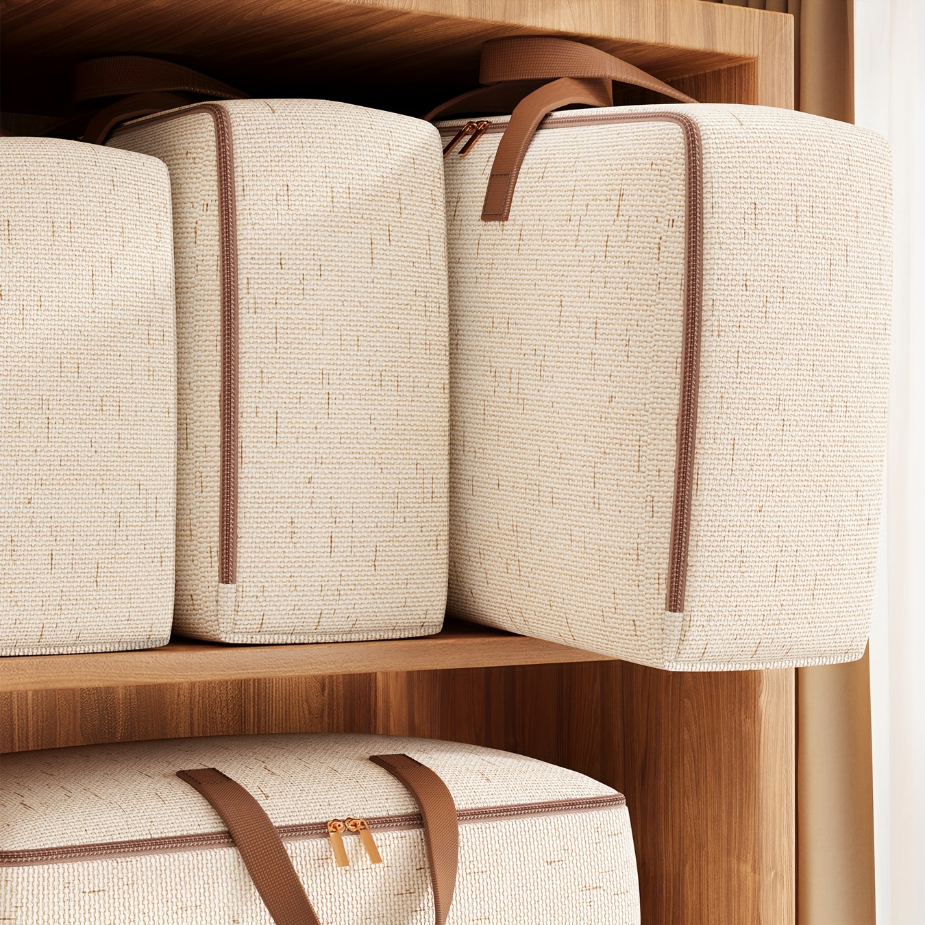 Duty Storage Moving Bags Quilt storage Blanket storage with Handles, Extra Large Moving Bags, Strong Handles & Zippers, Storage Totes for Space Saving, Fold Flat, Alternative to Box and Bin, Sewing Storage
