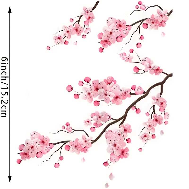 TEMU 1pc Multi- Branch Cherry Pattern Cartoon Decorative Sticker, Vinyl Sticker - Durable, Easy To Apply Decor, Suitable For Cars, Laptops,