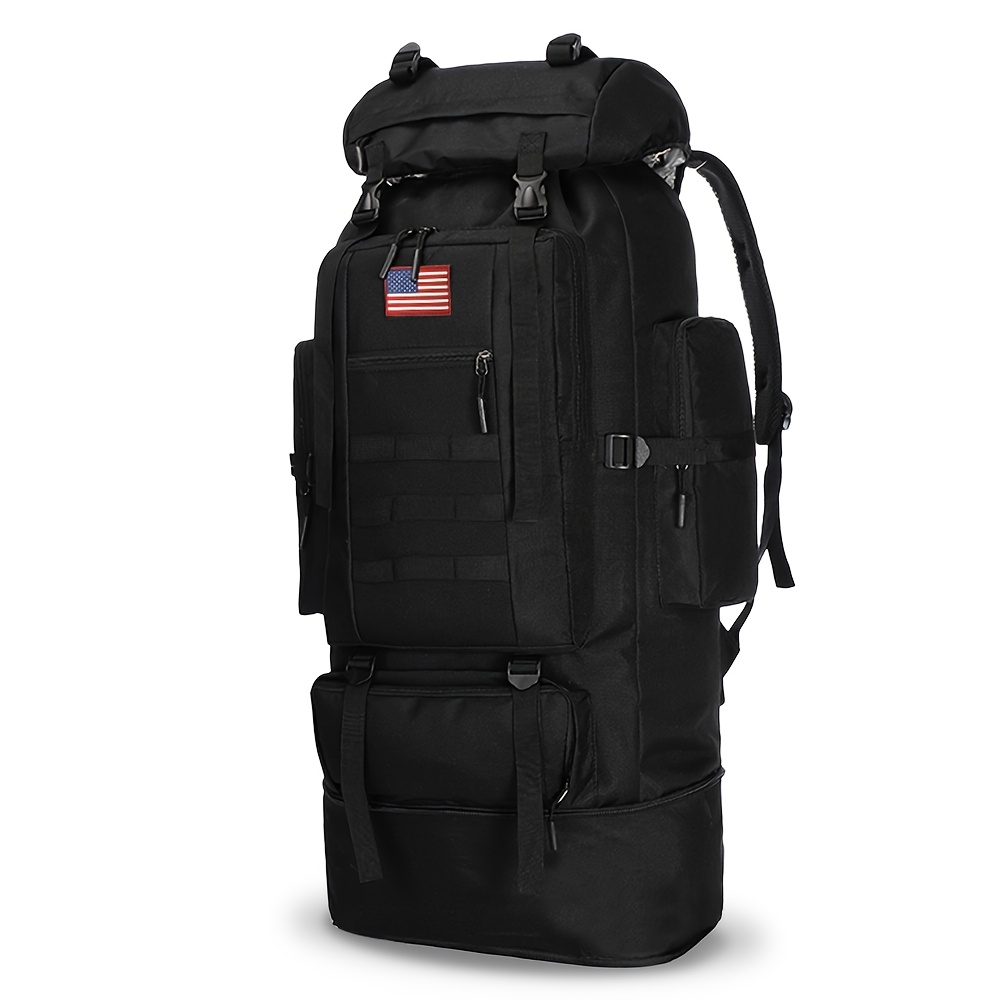 TEMU 100l Tactical Backpack, Large-capacity Hiking Backpack With Multiple Compartments, Heavy-duty For Camping, Travel, , Ergonomic Straps For Trekking & Backpacking