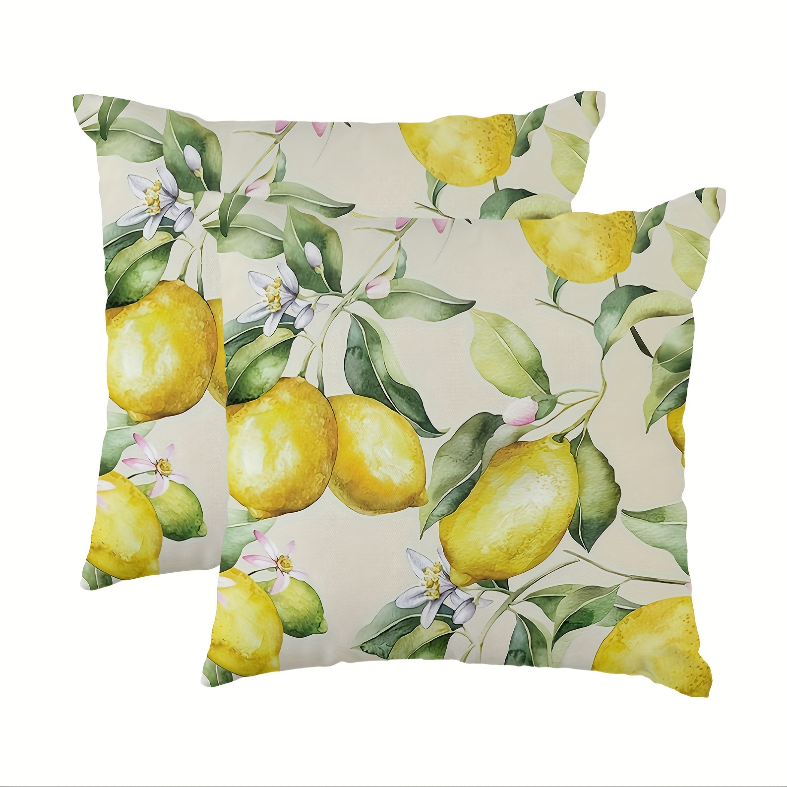 

2pcs Fruit Lemon Leaf Festival Activity Household Throw Pillow Cover, Bedroom Accessories, Sofa Cushion Cover, Living Room Throw Pillow Cover (without Pillow Core)