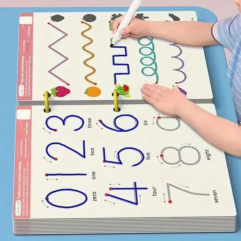 32 pages of reusable educational practice books erasable writing trackboards durable paper materials suitable for control training and enlightenment exercises for children aged 3 6 details 1