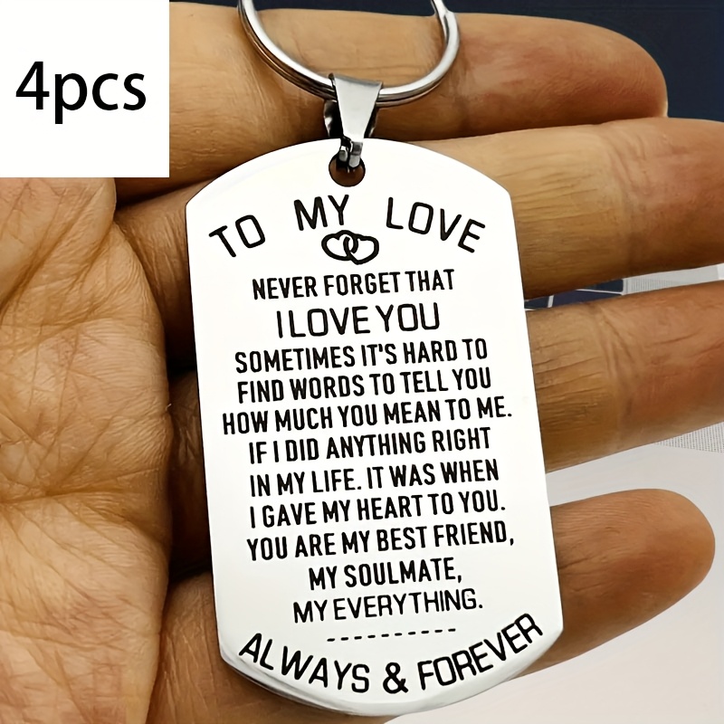 TEMU A Stylish Stainless Steel Keychain With 'to My Love', A Present For A Husband, Wife, Boyfriend, Or Girlfriend, Suitable For Anniversaries,