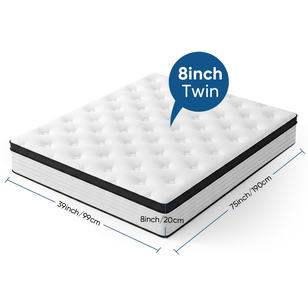 TEMU 8"/10"/12"14"queen Size Mattress, ,, King Size Mattress, Twin Size Mattress, Hybrid Mattress, Medium Firm Foam For Bedroom
