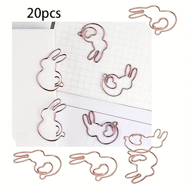 Image of Creative Metal Rose -shaped Paper Clips, Cute Animal Design Paper Clips, Fun Bookmarks, Stationery, And Unique Office Supplies
