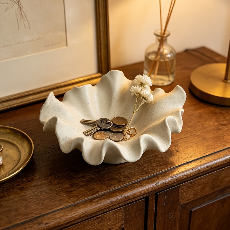 TEMU Handmade Edge Ceramic Trinket Dish - Entryway Key Jewelry Tray Decor (non-food Contact)