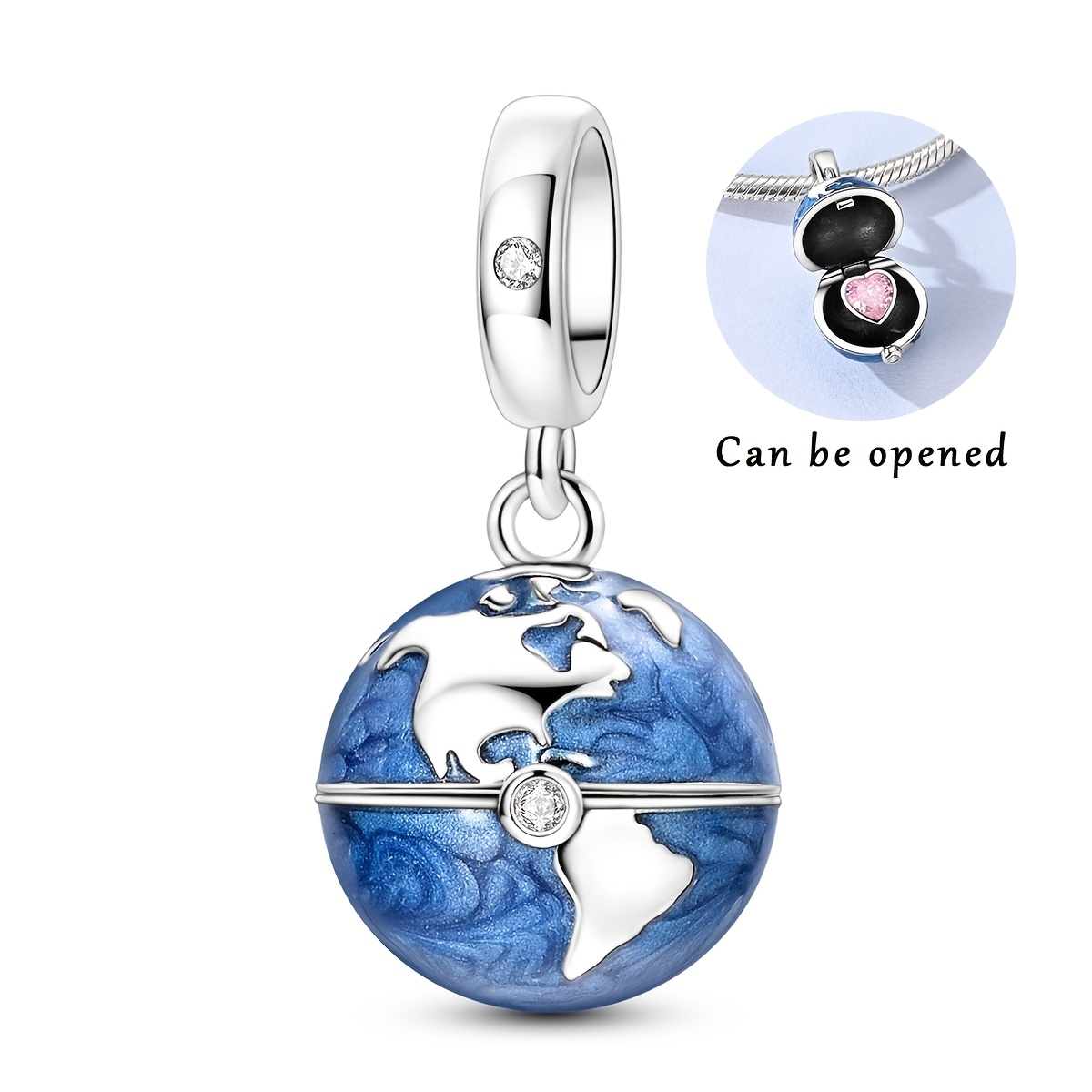 TEMU Silvery Color Charm Beads For Open Close Pendants 1pc Charms Fit Original Bracelet & Necklace Making