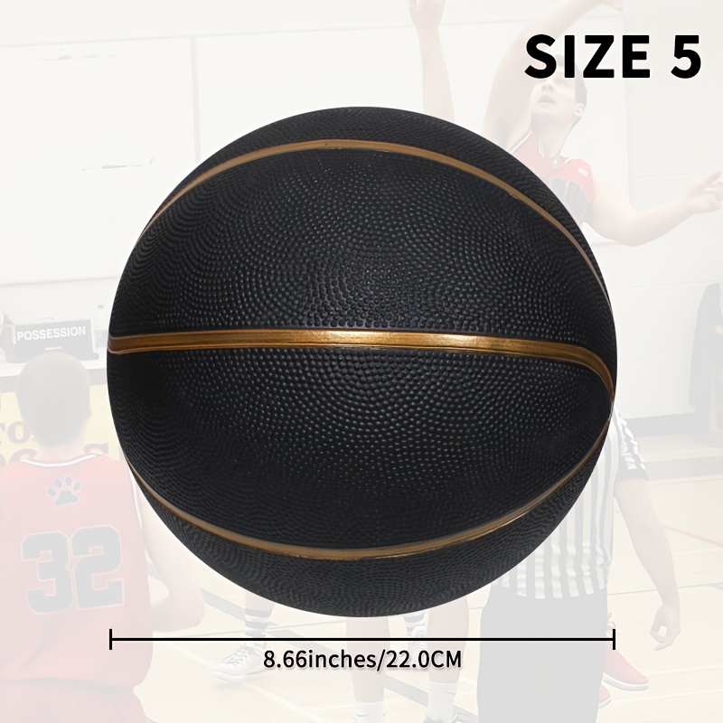 1pc, Black Rubber Basketball, Size 3/5/7, Indoor & Outdoor Competition Training Ball, Adult Sports Equipment, Team Sports Gear