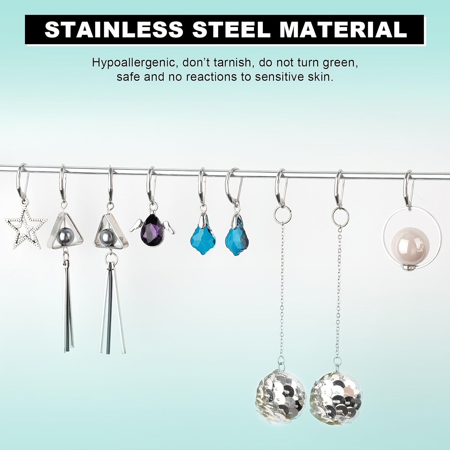 20pcs stainless steel lever back earring clasps leverback Temu