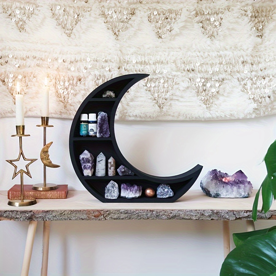 

Gothic Moon Wooden Display Stand For Crystals, Perfumes & Stones - Classic Home Decor