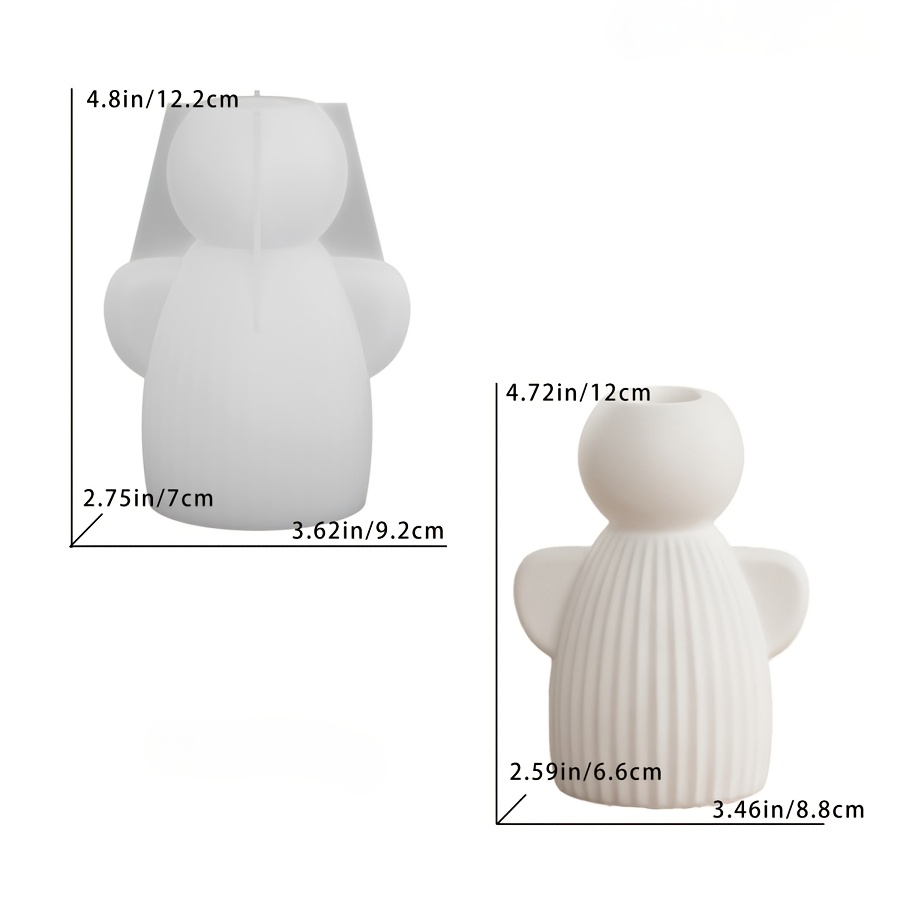 1 Item : Striped Easter Candlestick Clay Mold Silicone Mold