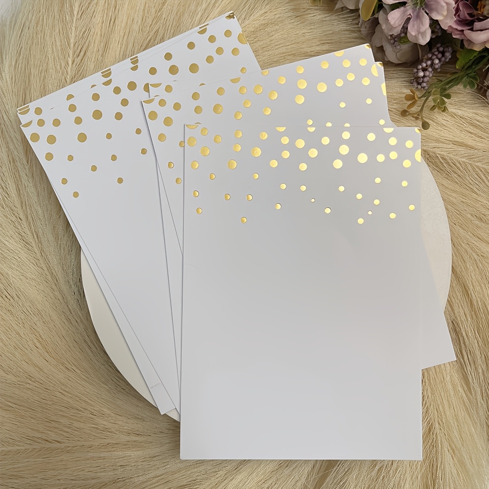 

30pcs Dots Print- 5" X 7" Wedding Invitation Kit White, Heavyweight Cardstock Sheets Blank Invitation Paper Greeting Cards ,