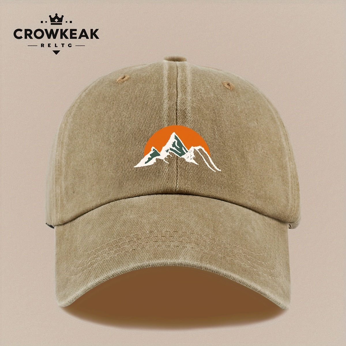 Sunset Mountain Pattern Baseball Cap, Lightweight & Adjustable