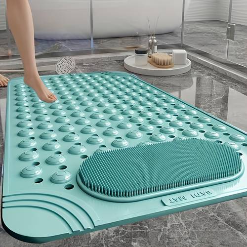 non slip bath mat with massage quick carpet anti slip bathroom rug soft cushioned massage surface for bathroom easy floor mat 0 8cm thick dark grey ideal for home commercial use bath mats for bathroom polka